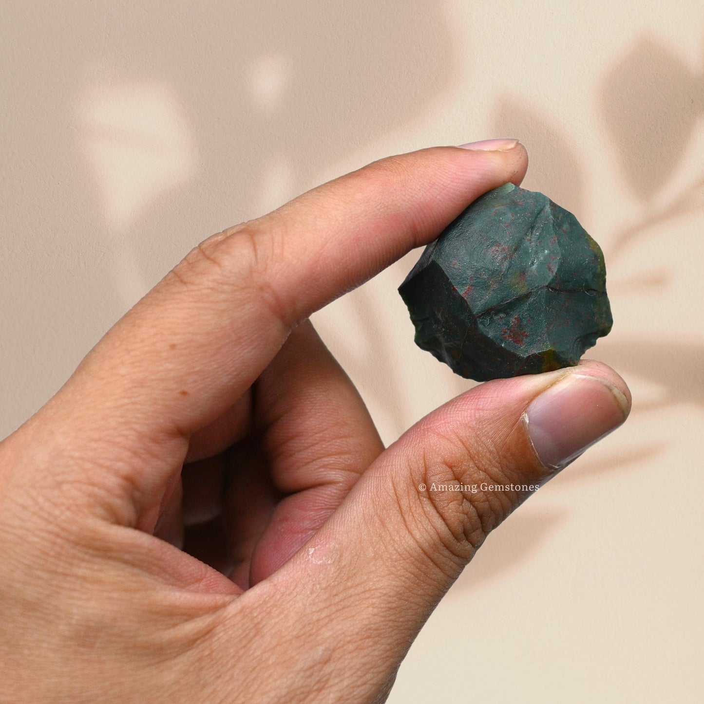 Amazing Gemstone Bloodstone Raw Crystals and Healing Stones, Natural Rocks for Tumbling and DIY Raw Stones and Crystals (1 Piece)