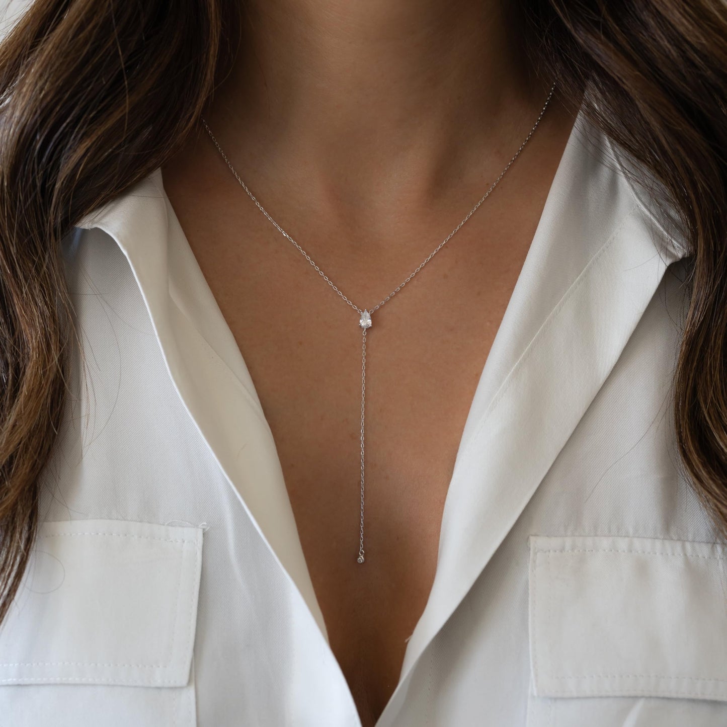 Fglqfam Lariat Necklace for Women, Dainty Long Necklaces, 14k Gold/Silver Plated Y-Shaped Drop Chain Necklace, Simple Layered Necklaces, Trendy Jewelry Gifts