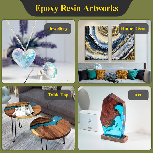 68OZ 3×UV Resistant Resin Kit,No Bubble & Crystal Clear Epoxy Resin for Coating, Casting, Table Top,DIY, Bar Top, River Tables, Resin Art, Wood with High Gloss Finish