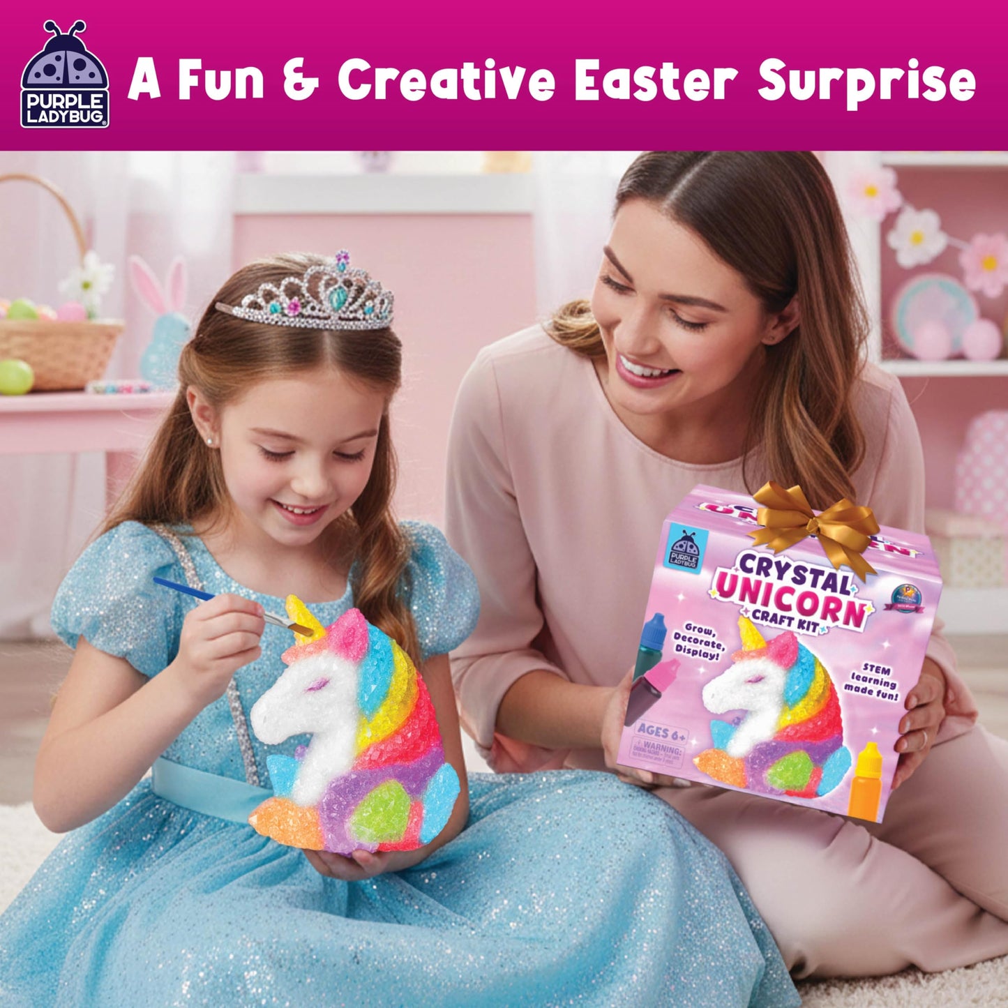 Crystal Growing Kit-Birthday Gifts for Kids Ages 8 9 10 11 12, Crystal Making Experiment for Girls, Grow Your Own Unicorn Crystal, STEM Kit for Girls, Fun Summer Vacation Science Activity for Kids