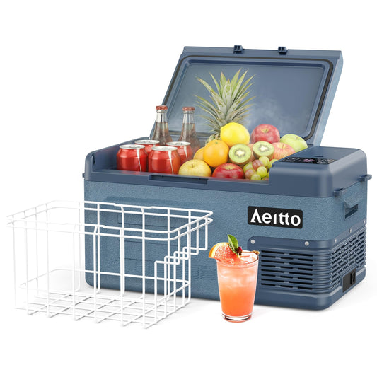 Aeitto 12 Volt Car Refrigerator 20Quart Car Fridge Freezer Electric Cooler Portable Cooler 12V Fridge RV Refrigerator -4℉-68℉ Temp Control 12/24V DC & 100-240V AC for Travel, Camping, RV, Road