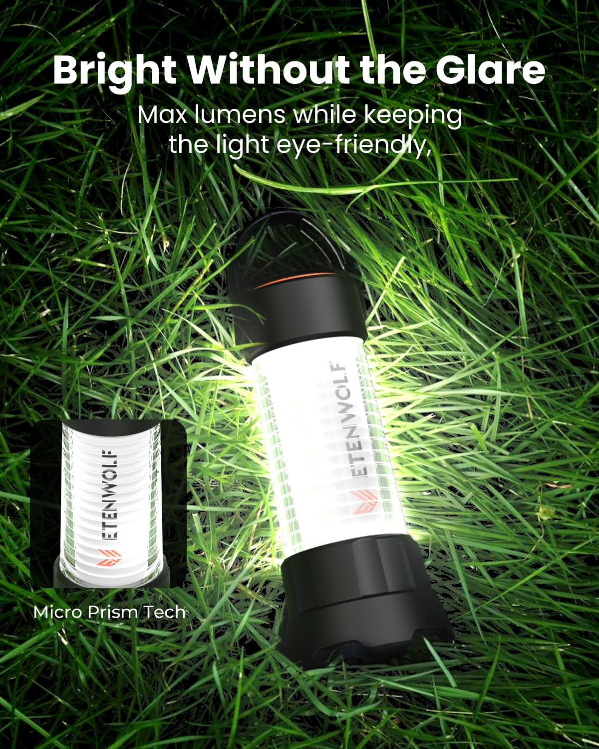ETENWOLF 2-in-1 Lantern and Flashlight,6 Modes 1000LM Rechargeable Camping Light,5000mAh Super Bright Flashlight with UV,Waterproof Portable Tent Light for Camping,Emergency Light,Power Outage