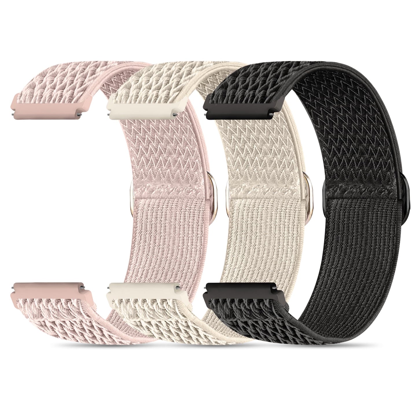 Tovimall 3 Pack ID208 Plus Smart Watch Bands for Fitpolo/Quican/Aeac/Tensky ID208 Plus Smartwatch, 22mm Elastic Nylon Replacement Wristband Adjustable Straps for man woman