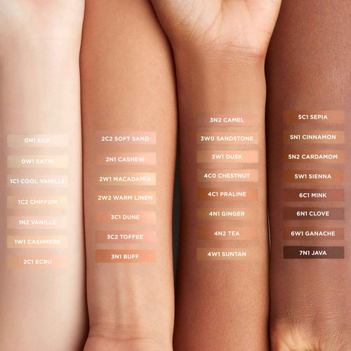 Laura Mercier Real Flawless Weightless Perfecting Waterproof Liquid Foundation: Medium-Buildable Coverage, 12 HR Fade-Proof Wear, Hydrating, Non-Comedogenic, 2C2 Soft Sand + Foundation Brush Bundle