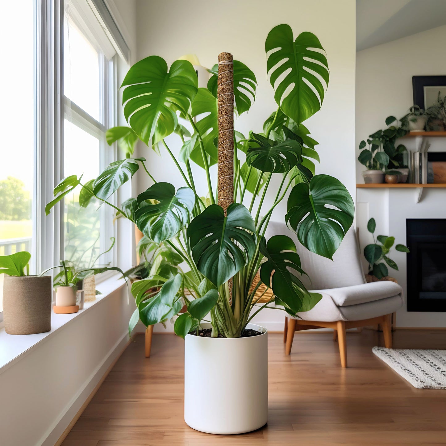 EcoNour Tall Moss Pole for Plants (1-Pack) 48-Inch | Large Monstera Plant Support for Climbing and Growth | Elevate Your Indoor Garden | Tall Plant Support for Indoor Potted Plants to Grow Upwards