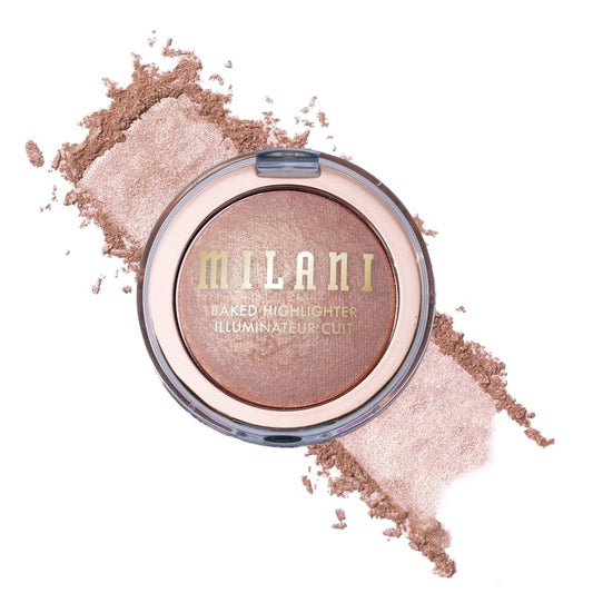 Milani Baked Highlighter - Long-Lasting Powder for Natural Radiant Glow- Buildable & Blendable Face Makeup with Lit-From-Within Finish- Vegan, Cruelty-Free & Talc-Free, Made in Italy, Rosa Italiana