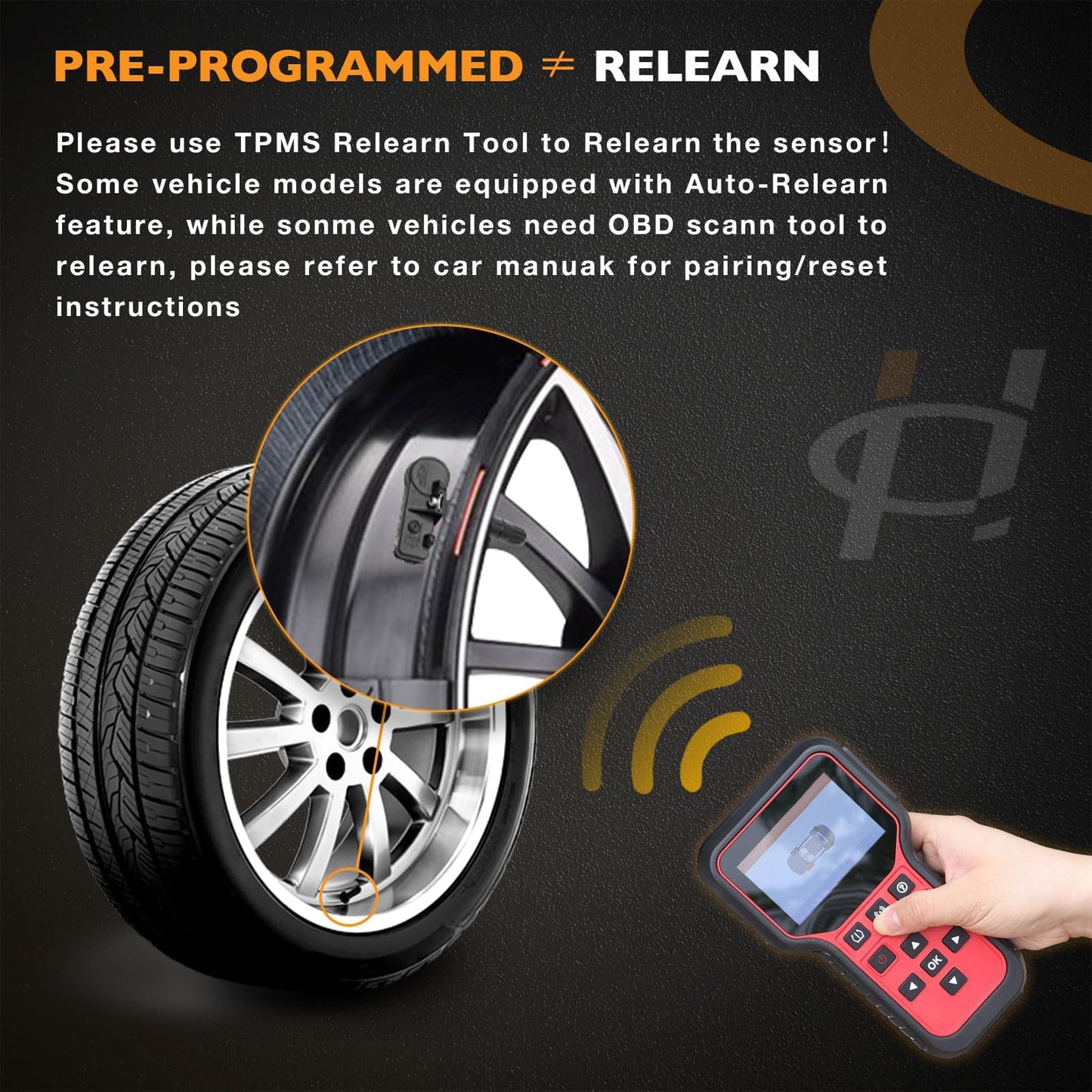 HQPASFY TPMS Sensor 315MHz Tire Pressure Monitoring Sensor Compatible with Chevy Silverado GMC Cadillac Buick Pontiac Hummer Saturn & More Replaces# 13586335, 13581558, 13598771, 13598772 4 Pack