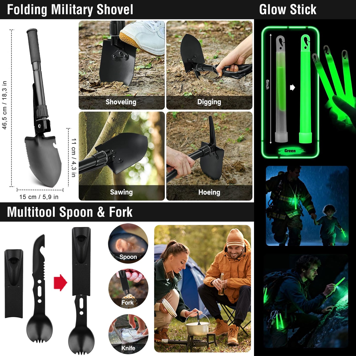 Survival First Aid Kit, 190 Pcs Survival Gear and Medical Supplies, Military IFAK EMT Molle Tactical Pouch for Outdoor, Camping, Hiking, Car, Vehicles and More (Black)