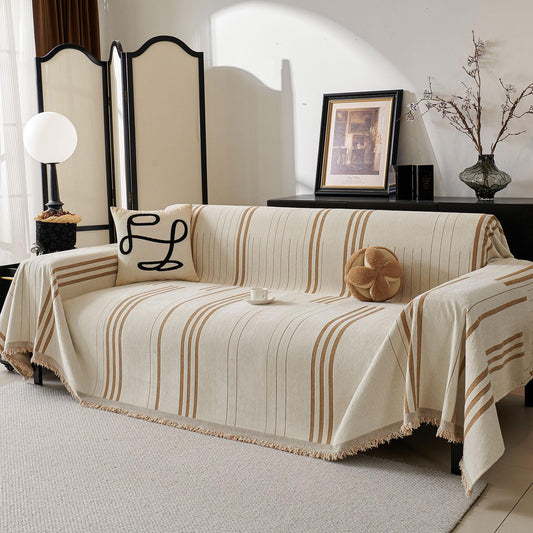 Akpgq Boho Couch Covers for Sofa Washable Sofa Covers for 3 Cushion Couch Soft Non Slip Couch Covers for Sectional Sofa Dog Pet Furniture Protector (Shallow Coffee, 71"*118")