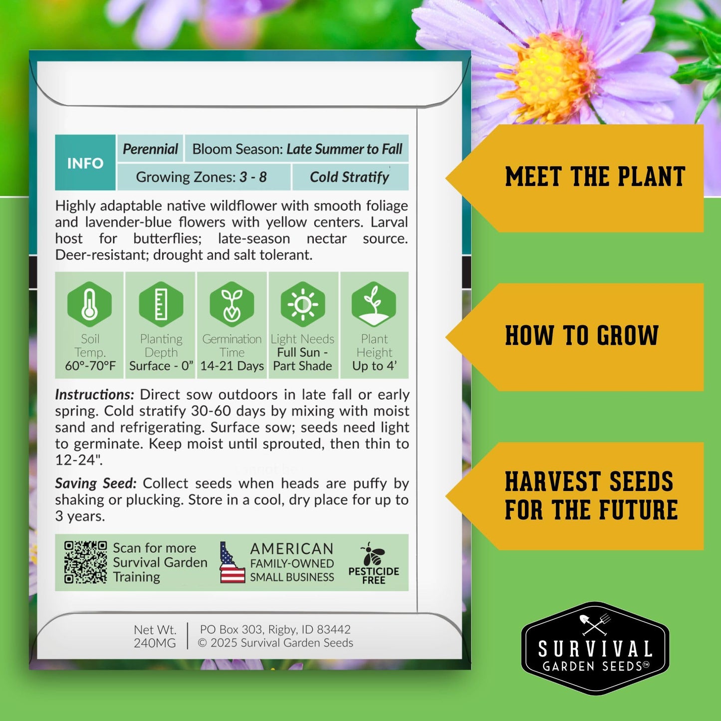 Native Wildflower Seeds for Planting 24 Variety Pack – Perennial & Annual North American Flowers for Butterfly & Bee-Friendly Pollinator Gardens – Non-GMO Heirloom – Survival Garden Seeds