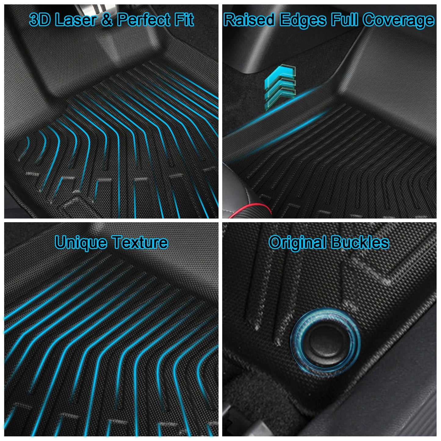 Floor Mats for Dodge Durango 7 Seats 2016-2024 2025 2026, TPE Waterproof Non-Slip All Weather Protection Custom (Floor Mats & Cargo Liner)