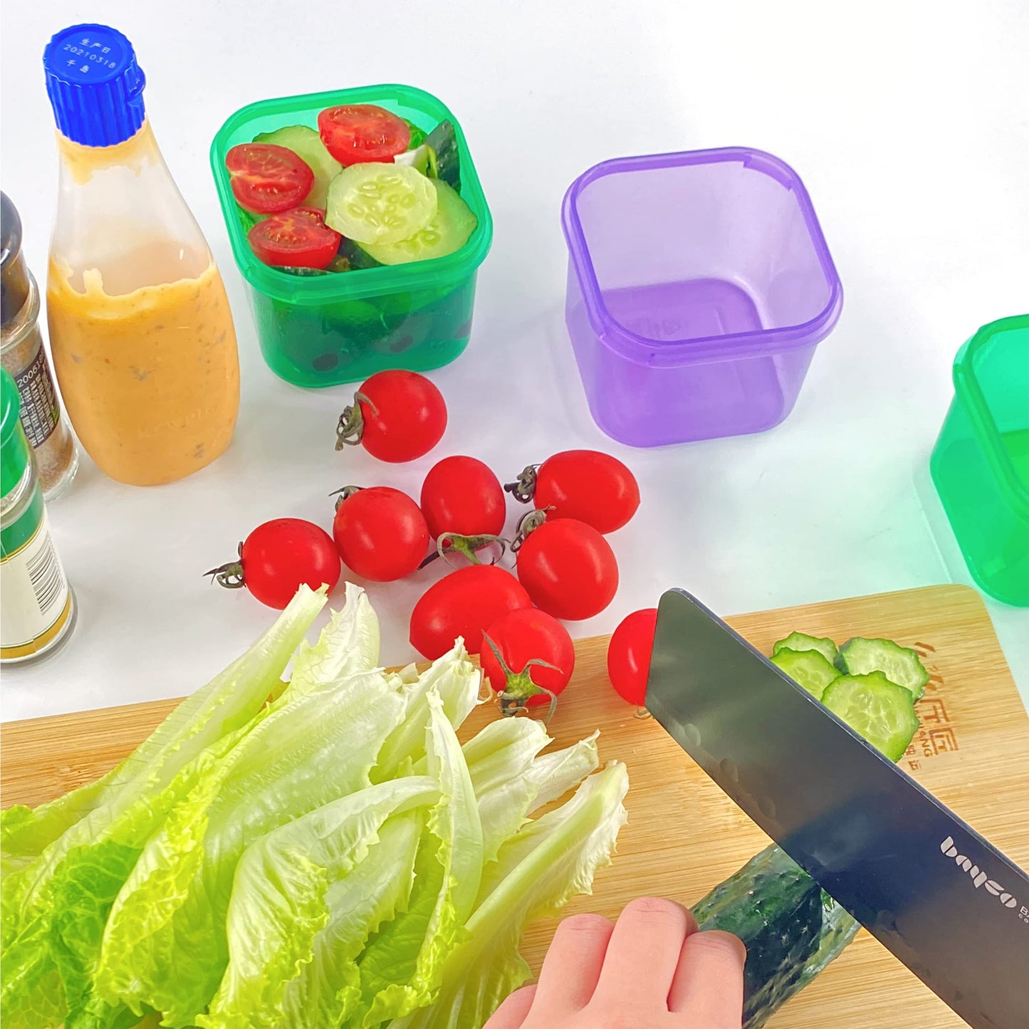 Finorder 21 Day Portion Control Container Kit (14-Piece) with Complete Guide, BPA Free Food Portion Container Set for Meal Prep, 21 Day Lose Weight System (HN-PC)