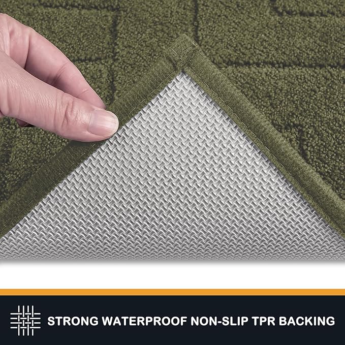 PURRUGS Dirt Trapping Door Mat 32" x 70", Non-Slip Machine Washable Entry Rug, Dog Doormat, Indoor Front Door Mat, Super Absorbent Entryway Rug for Muddy Shoes & Paws, Sage Green