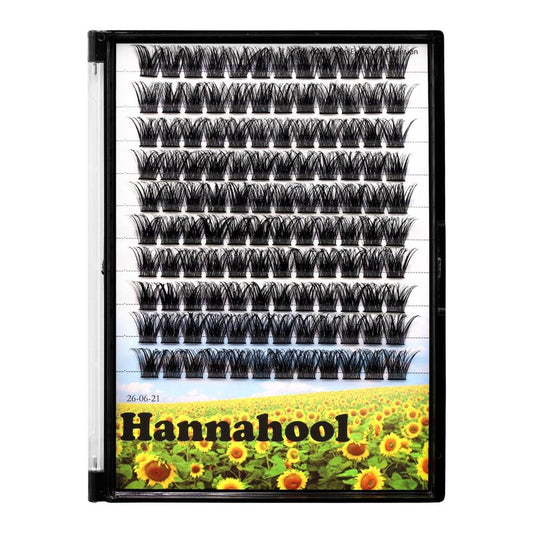 Hannahool Handmade D Curl 10-20mm to Choose 120Pcs Natural long Individual Thick Base Cluster Eyelashes Dramatic Look DIY Volume Eye Lashes Extensions (12mm)