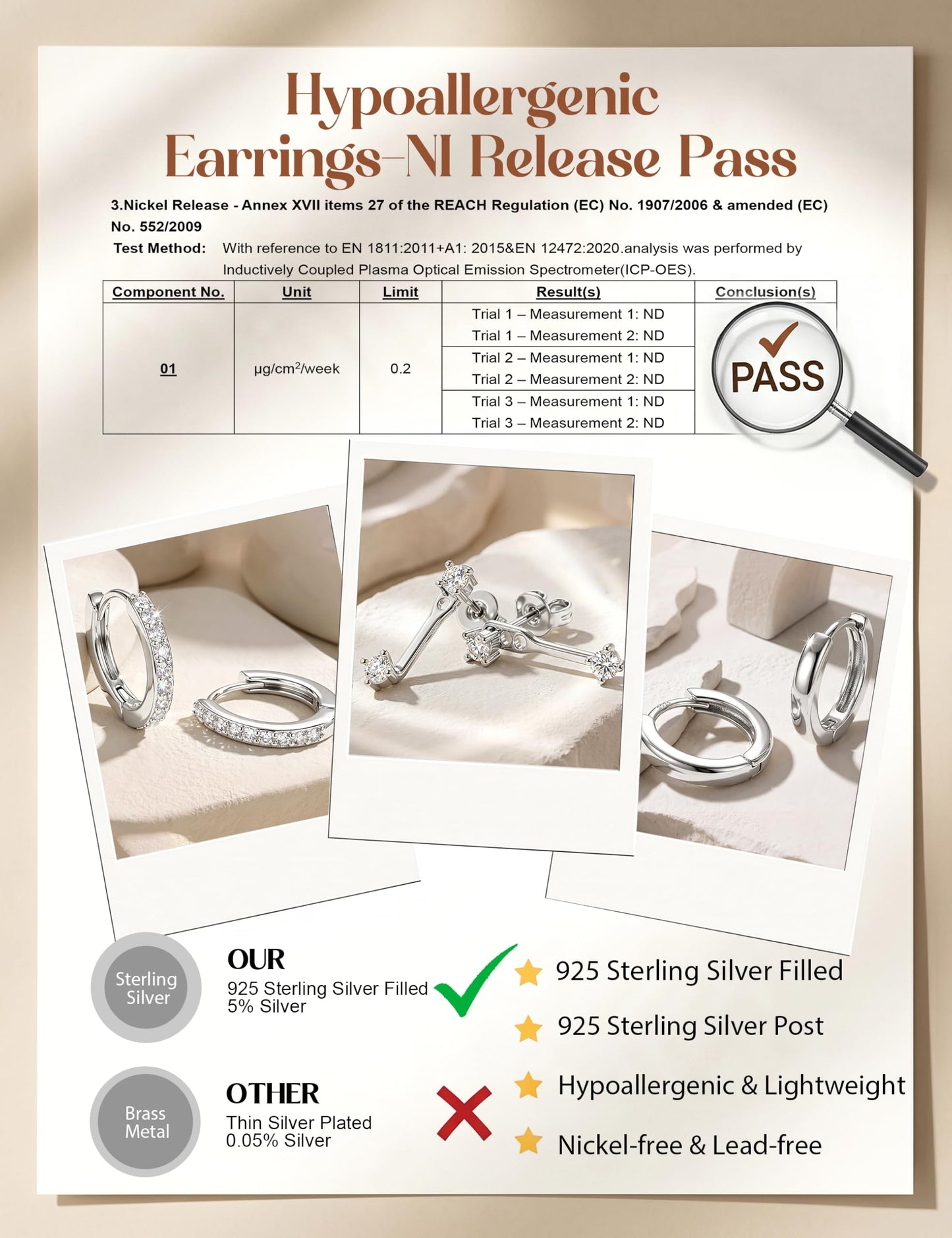 MILACOLATO 925 Sterling Silver Earrings for Women, Sterling Silver Filled Small Huggie Hoop Earrings Sets for Multiple Piercing Hypoallergenic Jewelry, CZ Cartilage Earrings Stacks Trendy Jewelry Gifts, 3 Pairs-D