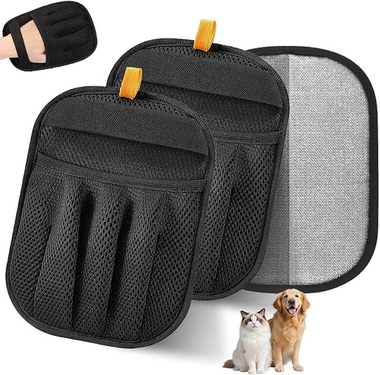 2 Packs Electrostatic Pet Hair Remover Glove for Dogs and Cats – Reusable Brush Pet Hair Removal Glove for Furniture, Car Interiors, Bedding & Clothing