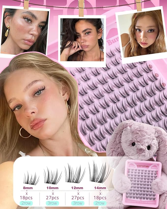 Lash Clusters Kit Wispy Eyelash Clusters Fairy Cluster Eyelases Extensions Manga Lashes Clusters Kit Short Indicidual Lashes Bunny Cluster Lashes C Curl Pestañas Postizas Naturales by Eefofnn