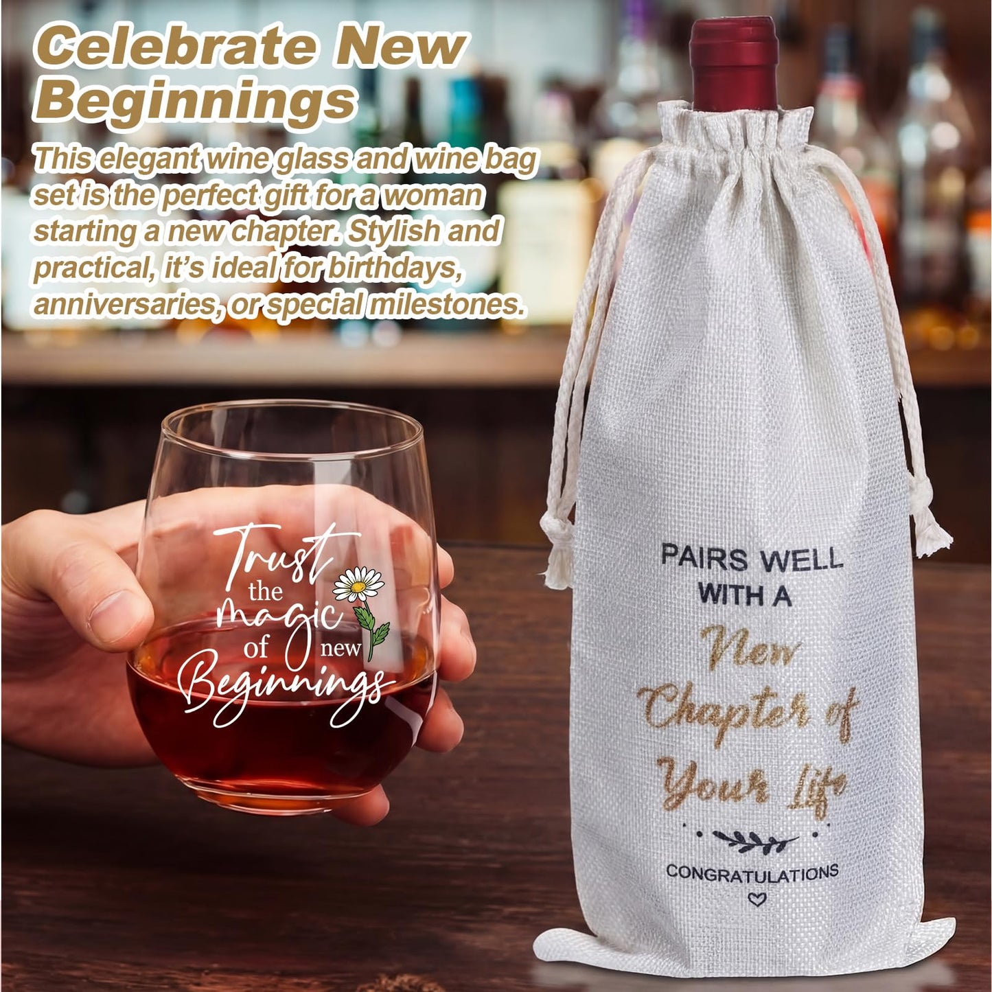 Sanwuta 4 Pack New Beginnings Gifts for Women Perfect Farewell Going Away New Job Retirement Break up Divorce Self Care Good Luck Gifts for Coworkers Friends Sisters Moms