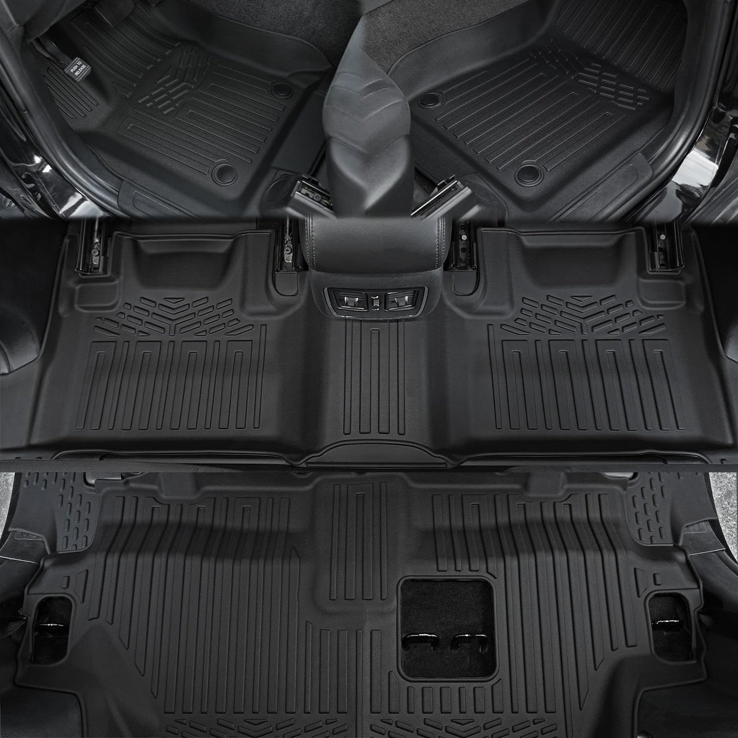 GALVAGNITE Floor Mats for 2016-2025 2026 Dodge Durango 7-seat, All Weather TPE Cargo Liner Cargo Mat and 3rd Row Backrest Mats for Durango Accessories