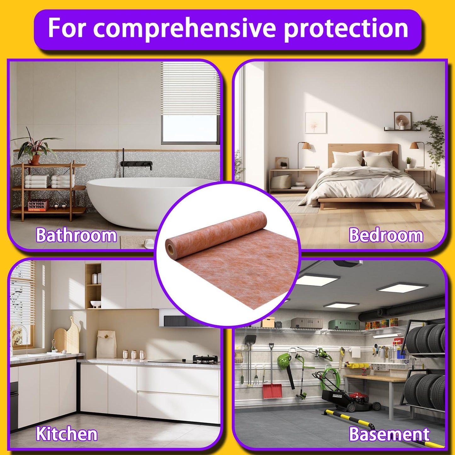 Waterproof Membrane for Shower Professional 23.6 mils/0.6mmThickness 3.3x98.4’/ 325 Sq Ft Membrane Membrane for Shower for Shower Walls, Bathroom Flooring, Wet Room, Tile, Sauna, Steam Room