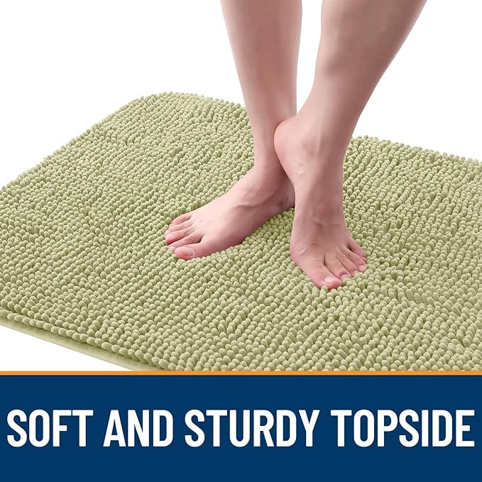 OLANLY Dog Door Mat for Muddy Paws 54x32, Absorbs Moisture and Dirt, Absorbent Non-Slip Washable Doormat, Quick Dry Chenille Mud Mat for Dogs, Entry Indoor Entryway Carpet for Inside Floor, Vanilla