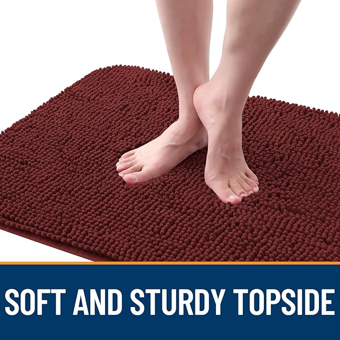 OLANLY Dog Door Mat for Muddy Paws 70x24, Absorbs Moisture and Dirt, Absorbent Non-Slip Washable Doormat, Quick Dry Chenille Mud Mat, Entry Indoor Entryway Carpet for Inside Floor, Caramel Russet