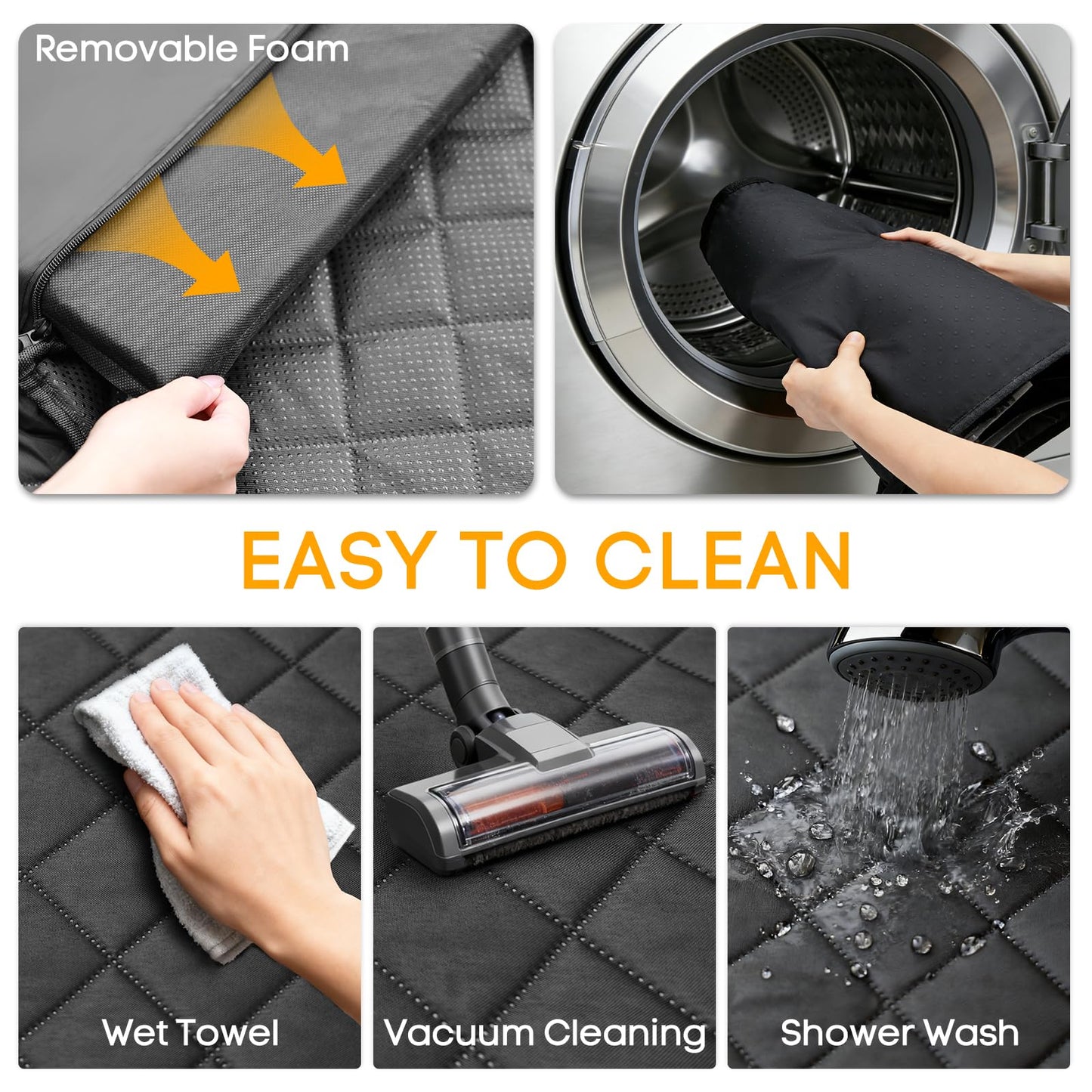 PETICON SUV Cargo Liner for Dogs, Waterproof Trunk Cover with Cushioned Sides to Protect Pet, Full Coverage Non-Slip Seat Cover for SUVs with Bumper Flap Protector