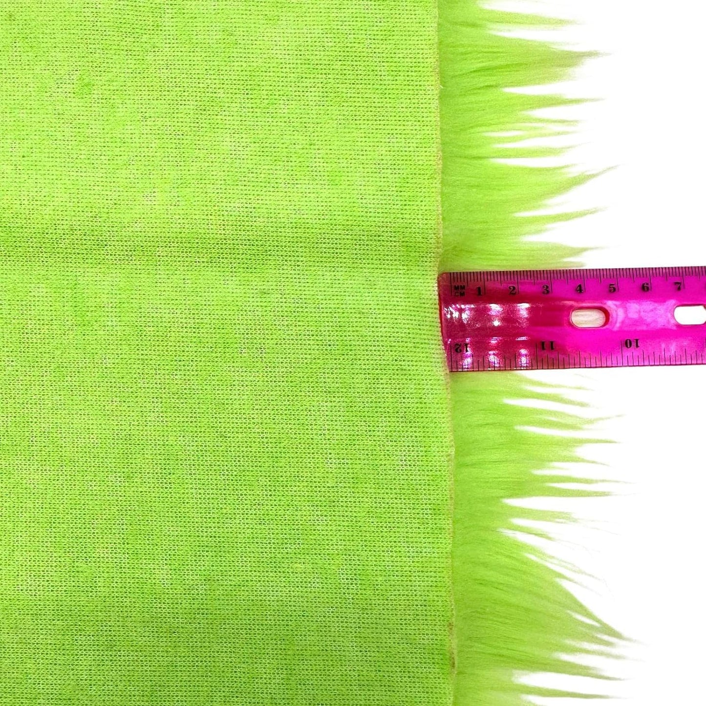 Ice Fabrics Faux Fur Fabric Squares - 10x10 Inches Pre-Cut Craft Fur - Shaggy Mohair Fabric for Costumes, Apparel, Rugs, Pillows, Decorations and More - Lime Green - 10"x10"