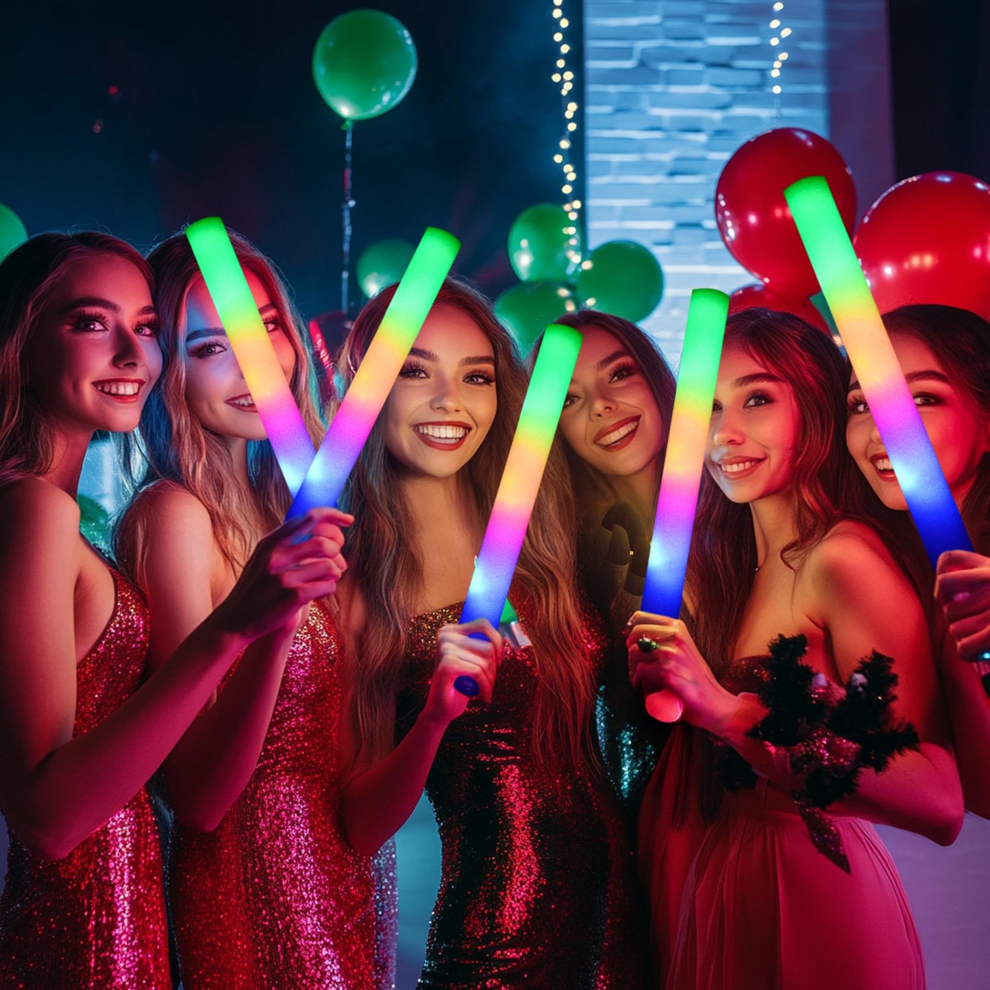 GDHZWTMY 36 Pcs LED Foam Glow Sticks Bulk,Glow in The Dark Party Supplies，Foam Light Up Sticks 3 Modes of Color Flashing for Birthday,Wedding,Raves,Carnival,Halloween Christmas,New Year,Concert