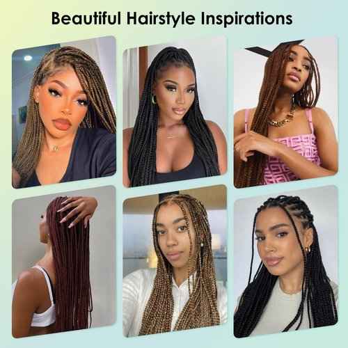 Fecihor 360 HD Full Lace Knotless Braided Wigs with Baby Hair Box Braid Wig for Women Premium Synthetic Burgundy Natural Braided Lace Front Wigs 36 Inch