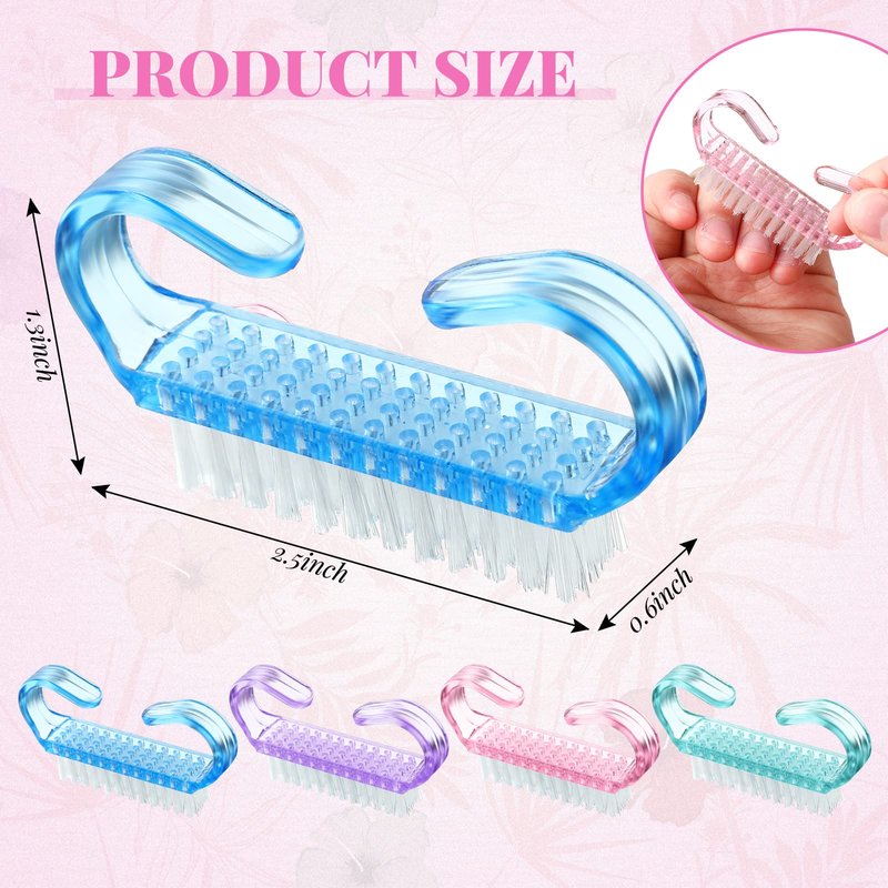 Patelai Nail Brushes for Cleaning Handle Grip Nail Brush Bulk Colorful Scrubber Fingernail Hand Toes Cleaning Brushes Pedicure Scrubbing Tool for Men and Women, Multicolor(100 Pcs)