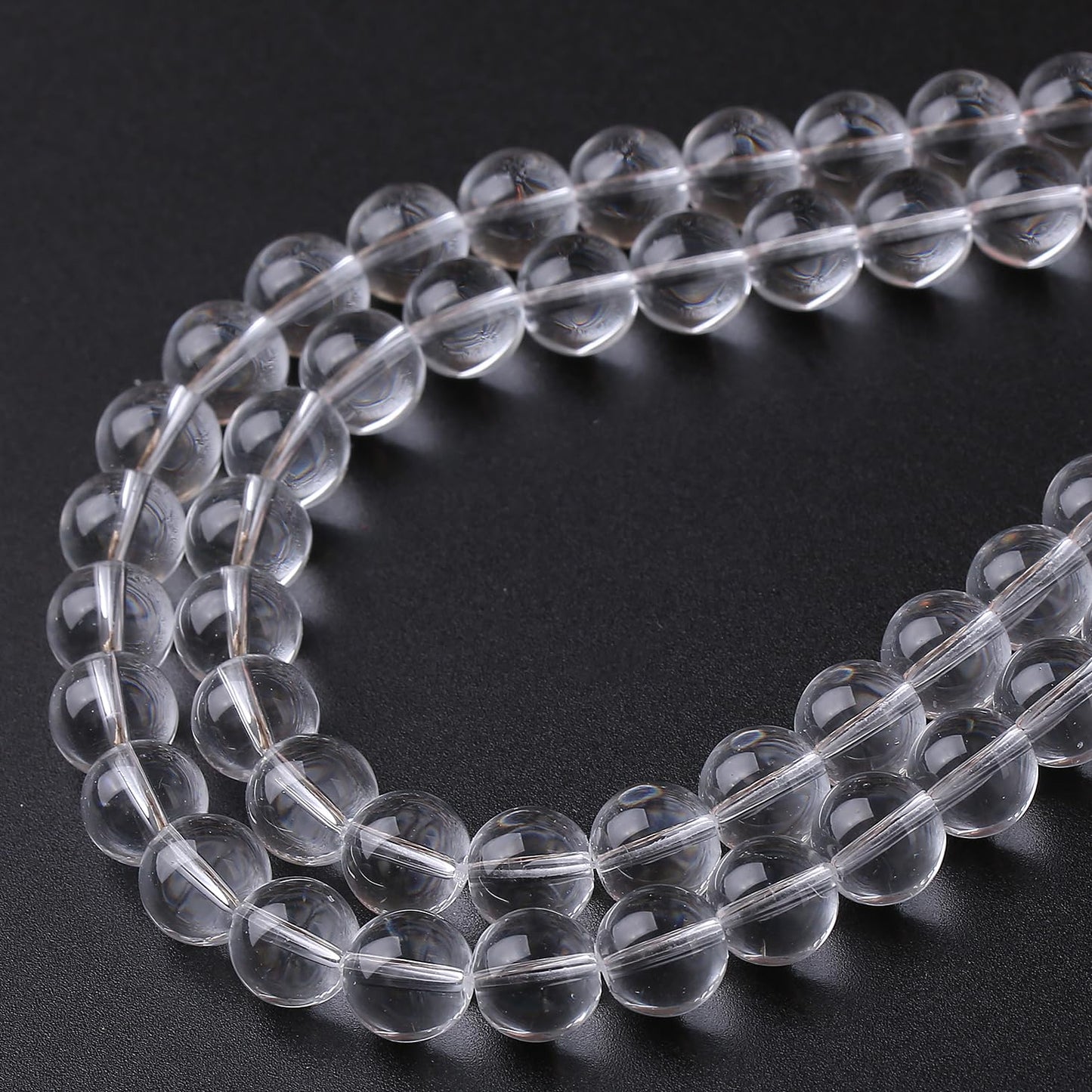 Natural White Glass Beads Gemstone Round Crystal Energy Jade Beads Stone Beads for Jewelry Making DIY Bracelet Necklace Jewelry Making 1 Strand 15.5inch 50PCS 10MM