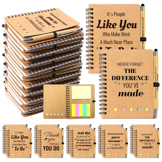 240 Pcs/120 Sets Employee Appreciation Gifts Bulk - Inspirational Spiral Notebooks with Motivational Pens, Thank You Gifts, Valentines Gift for Staff, Coworkers,Teacher, Team, Nurse, Office & School