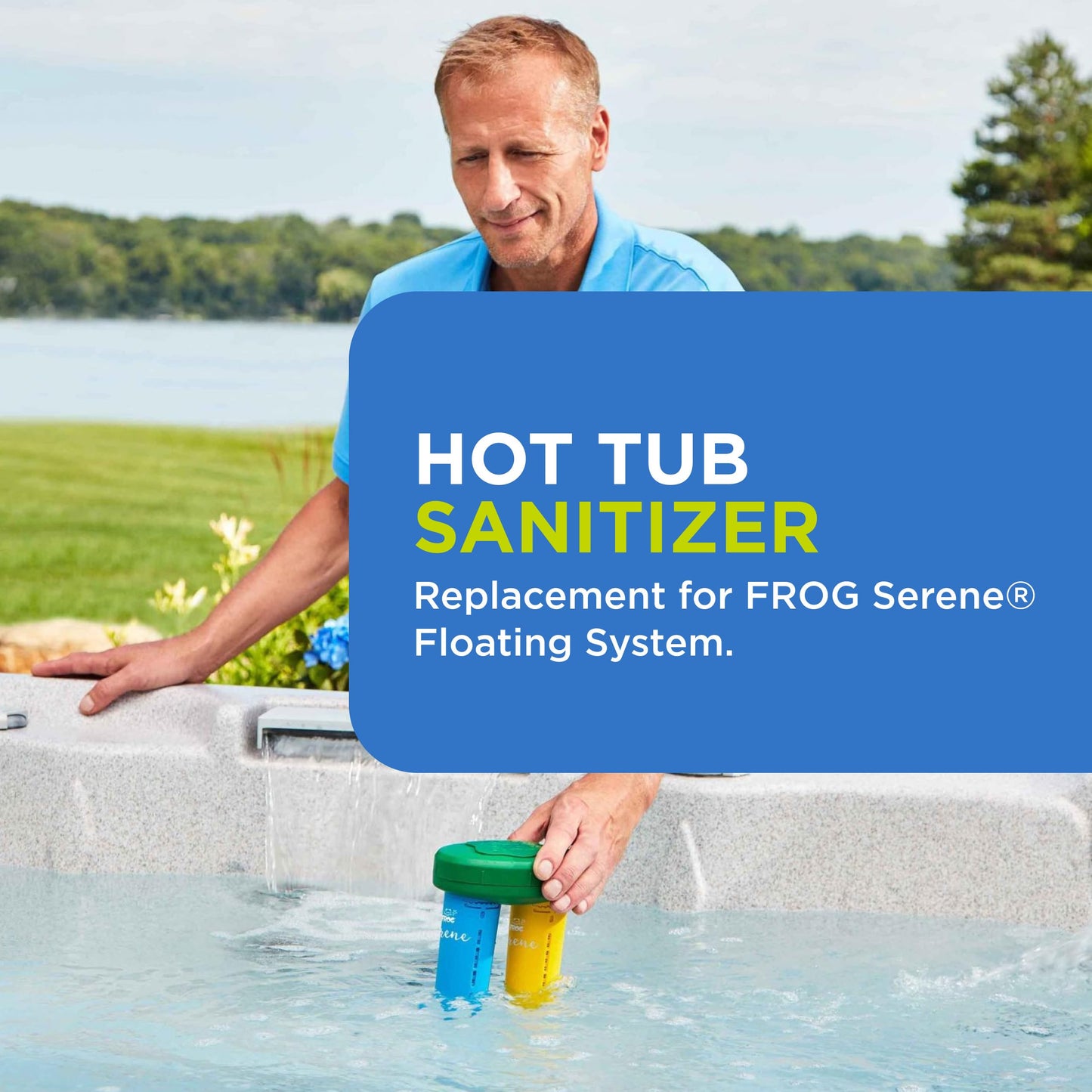 FROG Serene Replacement Bromine Cartridge for use with Hot Tub FROG Serene Floating Sanitizing System - Prefilled for Quick & Easy Hot Tub Maintenance - 1 Pack