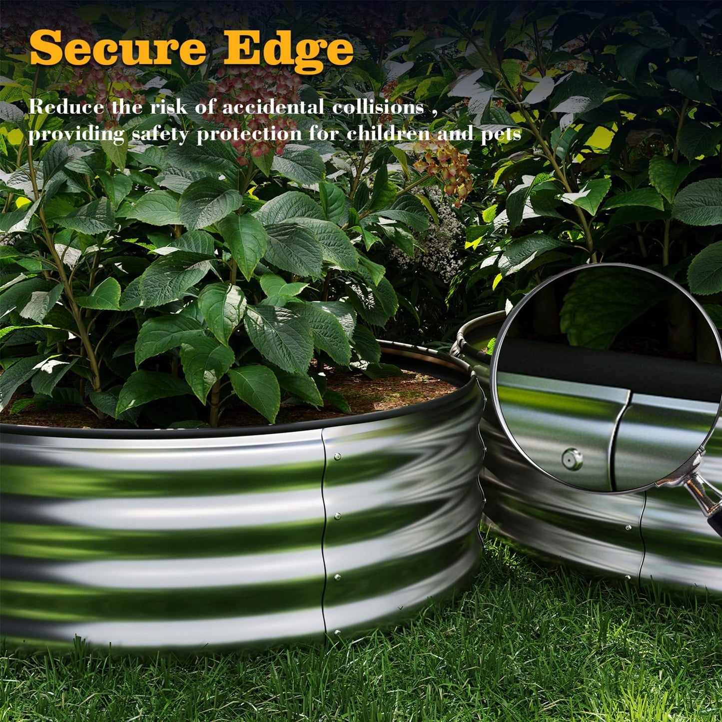 ZFHgarden Galvanized Metal Planter Round Raised Garden Bed Kit for Gardening Outdoor Galvanized Planter Outdoor 1PC Gray 6X3X2FT