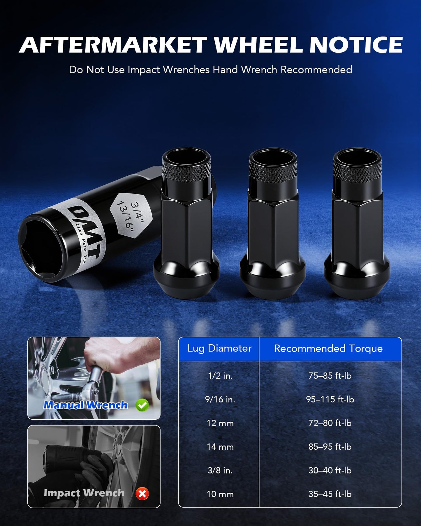 Orion Motor Tech M12x1.25 Lug Nuts, 12mmx1.25 Wheel Lug Nuts Compatible with Infiniti Nissan Subaru Suzuki and More, Open End Lug Nut Set, Set of 20, Black