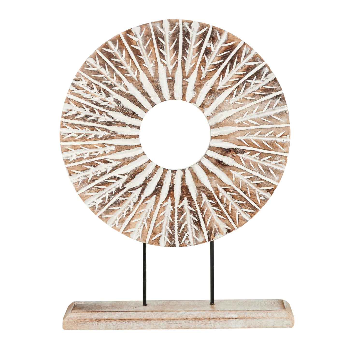 Eximious India Housewarming Gifts Farmhouse Decor Table Sculpture Home Decor Statue Mandala Carved for Modern Home, Living Room, Fireplace Mantel Shelf, Table and Entryway Decor Stand KHST12