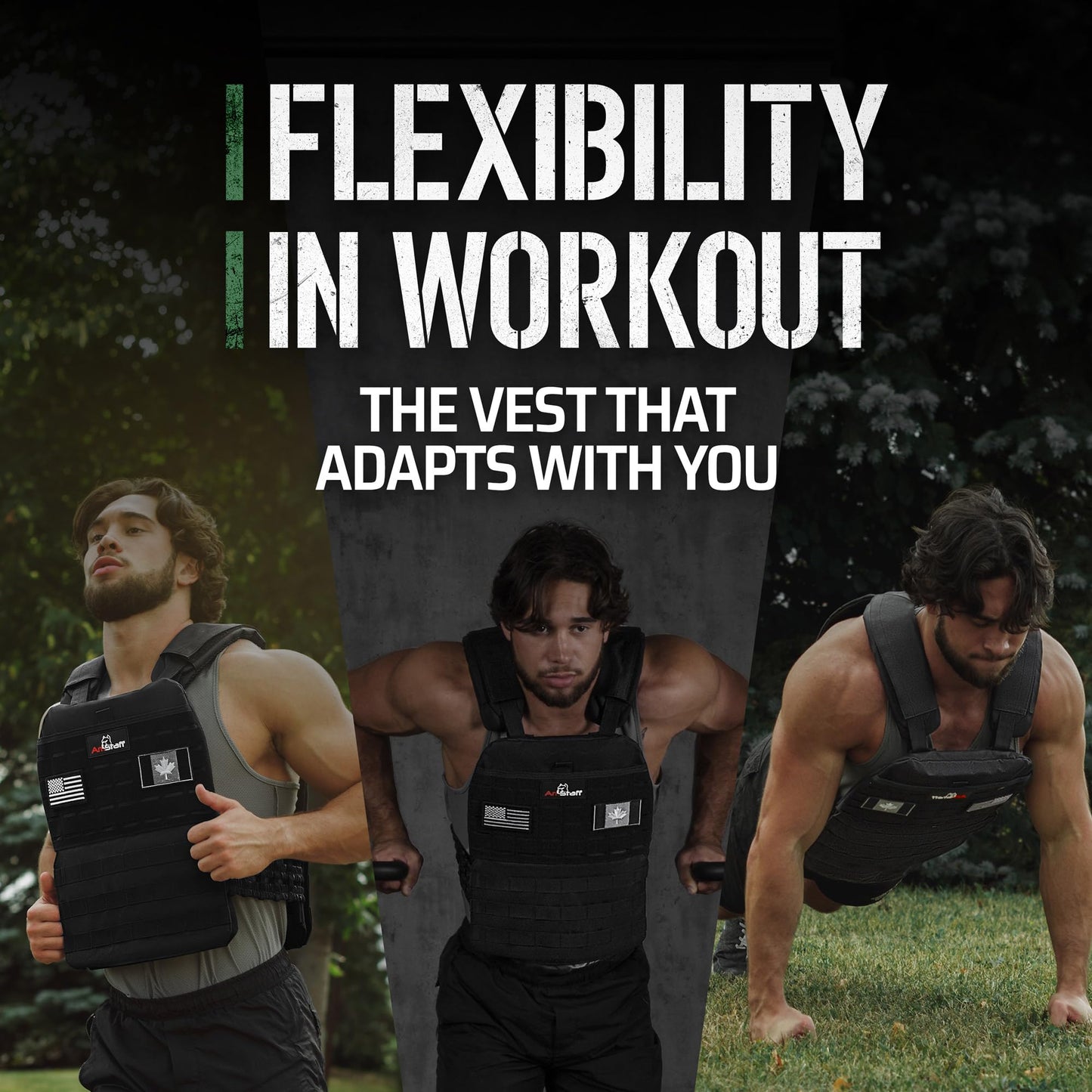 AmStaff Fitness Tactical Weighted Vest - Adjustable Weight Vests for Men & Women - Versatile Wearable Weighted Vest for Fitness Workouts, Strength and Endurance Training, Running, WO - (30lb)