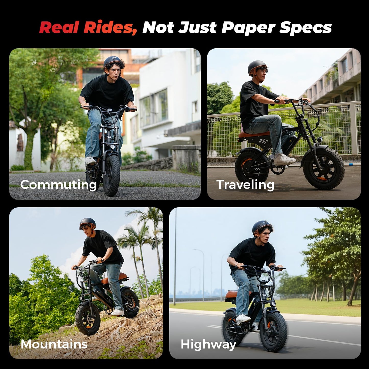 AYOLNY Electric Bike for Adults Teens, 1500/1000W Peak Motor Retro Electric Dirt Bike 55 Miles Pas Range, 20/16" Fat Tire 20MPH Full Suspension Banana Seat Ebikes with Pump, All-Terrain