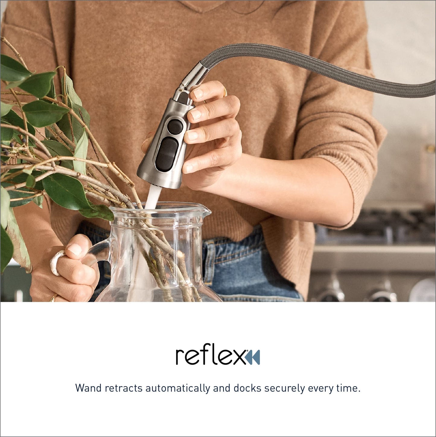 Moen Sinema Stainless Pulldown Kitchen Faucet with Power Boost and Reflex, High Arc Modern Kitchen Faucet, Easy Installation, One-Handle Accent for Customizing, S7235SRS
