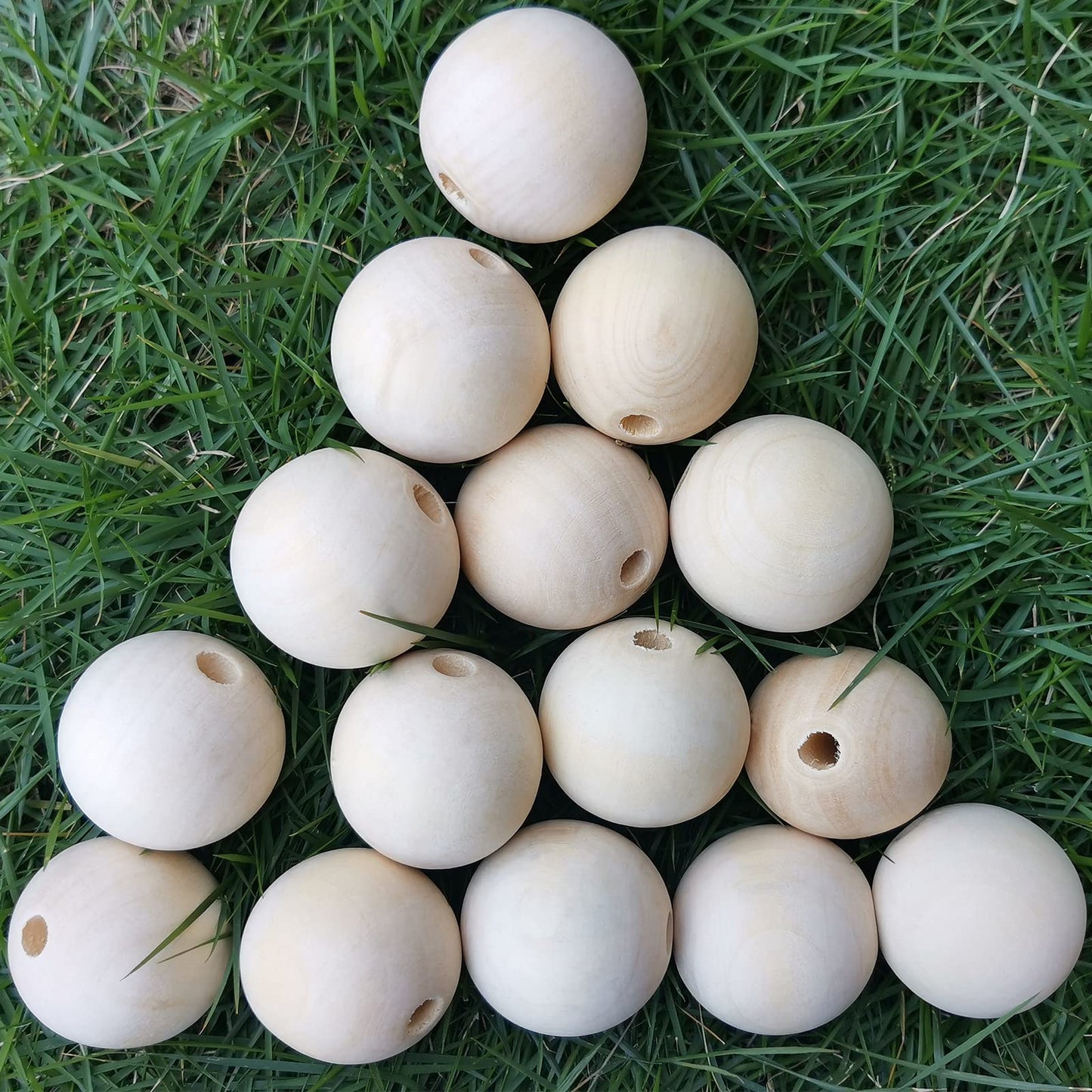 TBFYS 1.6IN(40MM) Wood Beads for Crafts, Extra Large Wooden Balls Bead Unfinished Wood Spacer Beads with Large Holes for Macrame Farmhouse Country Garland Decor（20PCS）