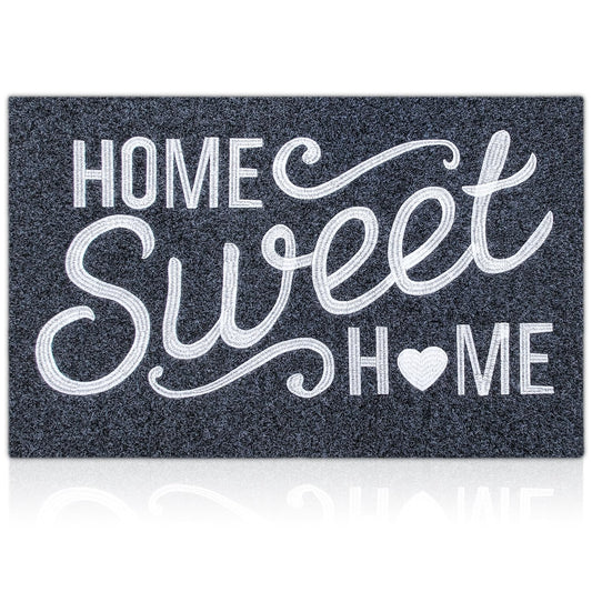 AAZZKANG Front Door Mat Non Slip Welcome Mats Outdoor Indoor Home Sweet Home Doormat with Rubber Backing Easy to Clean for Entrance High Traffic Areas Grey