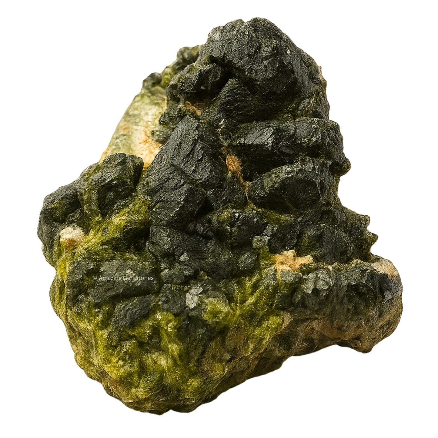 Amazing Gemstone Epidote Crystals and Healing Stones Mineral Specimen - Premium Semi Precious Gem Stones for Spiritual Growth - Geode Cluster for Meditation,Chakra Balance,and Energy Enhancement (S)