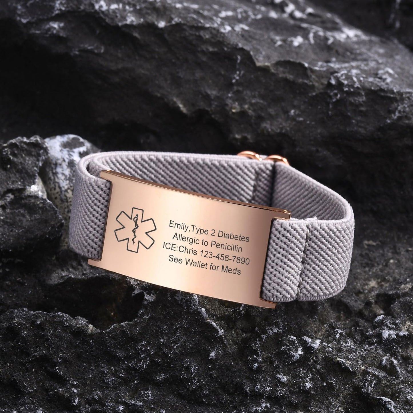 Medical Alert Id Bracelet for Women, No Needle or Bp This Arm Medical Alert Bracelets for Women Men Patients Stainless Steel Emergency Bracelets Wristband,Personalized Mens Life Health Alert Bracelet