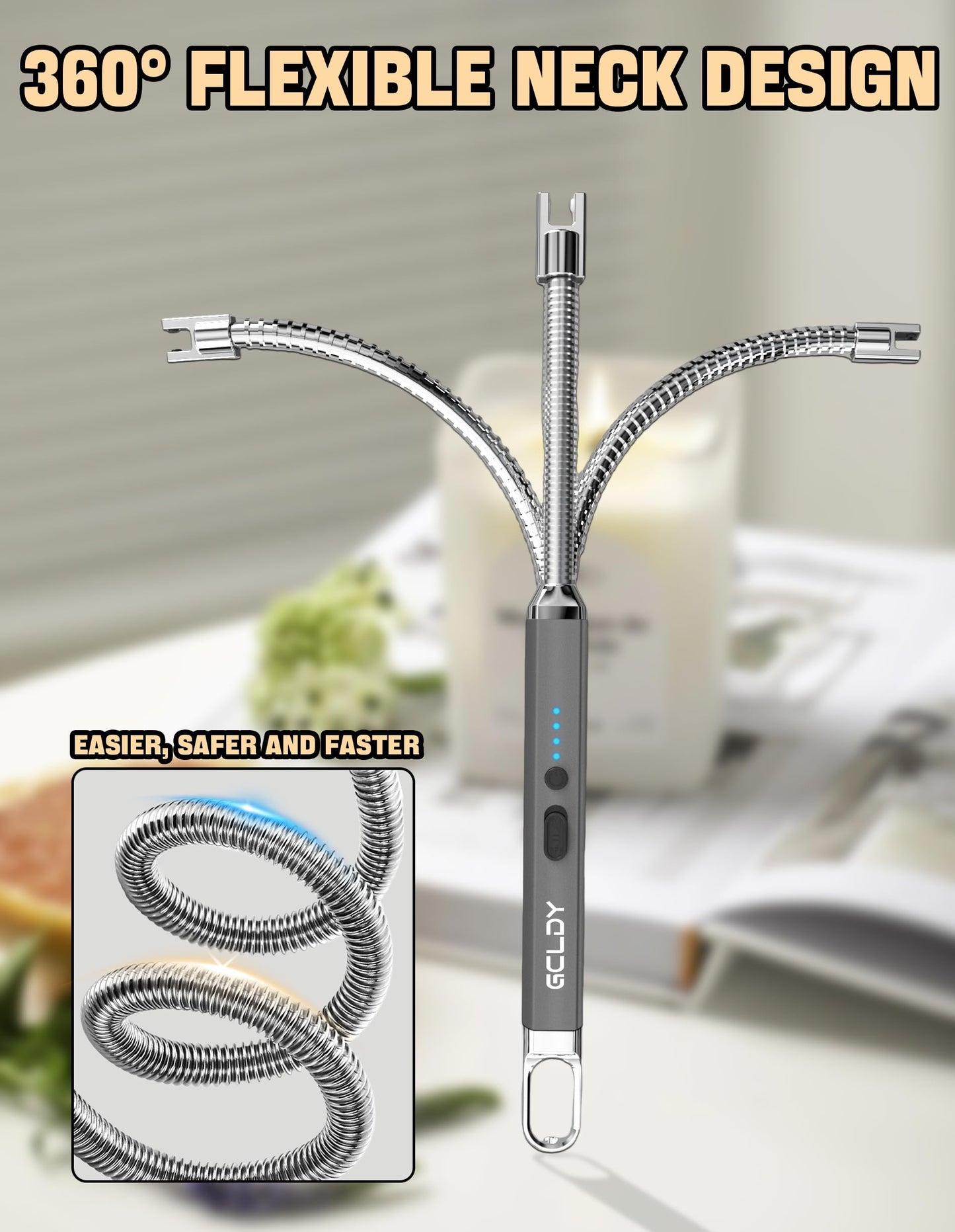 Electric Candle Lighter, Best Stocking Stuffers 2025 for Women Men Adults, Birthday Gift for Women Wife Mom Sister Nana Men, Long Rechargeable Lighter for Candle Grill Home Kitchen BBQ Camping