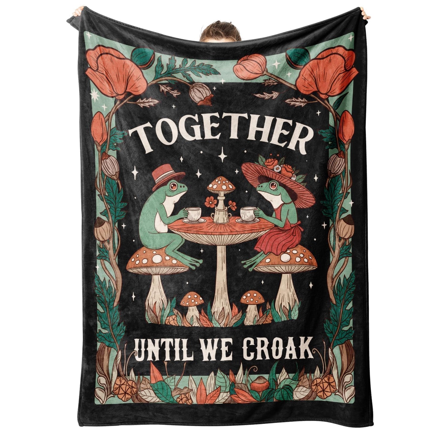 SteadStyle Valentine's Day Gifts for Her Him, Wedding Anniversary Birthday Frog Blanket for Couples Boyfriend Girlfriend, Romantic I Love You Gift for Wife Husband, Couch Picnic Home Decor 60X50