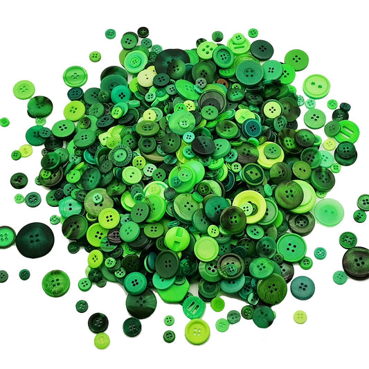1600Pcs Green Craft Buttons in Bulk Green Button for Crafts Assorted Size for DIY Crafting Sewing Decorations
