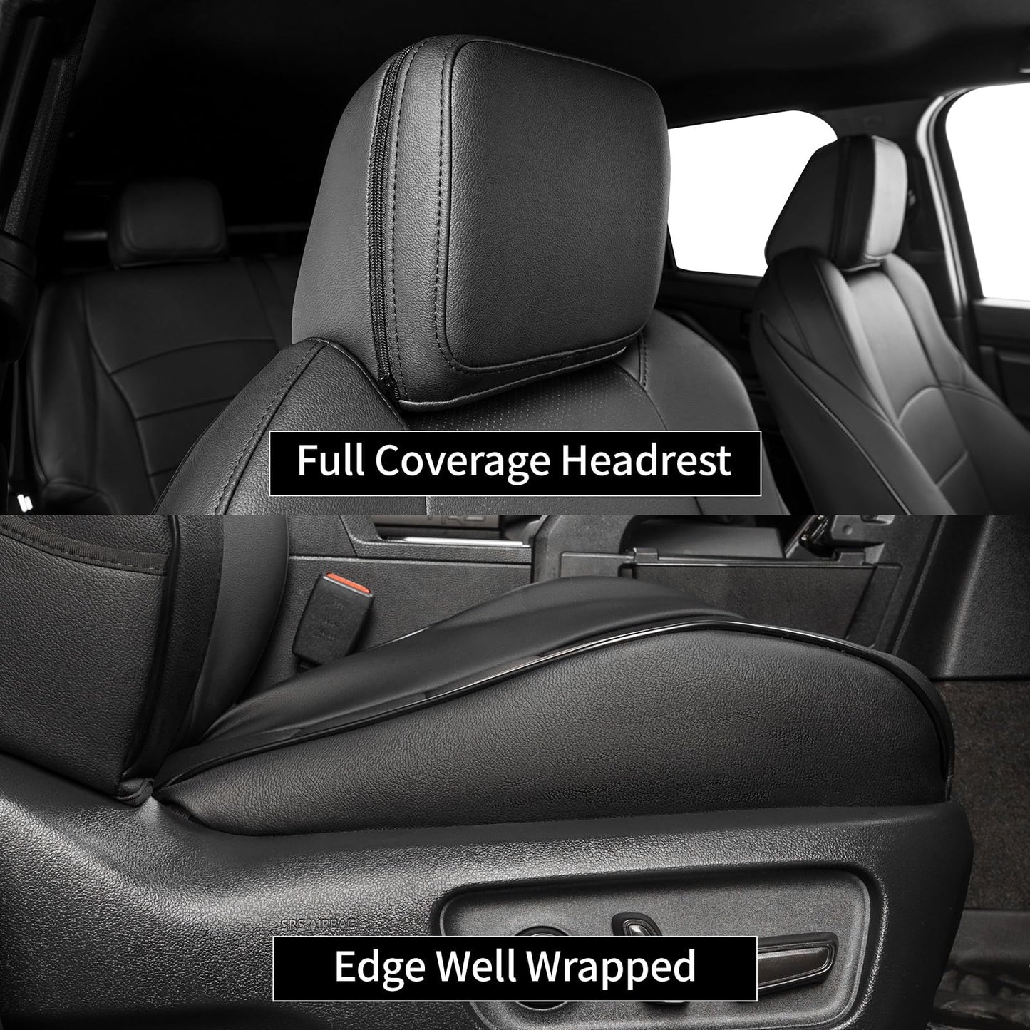 EKR 4runner Seat Covers Full Set 7 Seats 2025 2026,Car Seat Cover for Toyota 4 Runner,Custom Car Seat Protector Waterproof,Leather Car Seat Cushion,Black Car Seat Cover,Leather(Black)