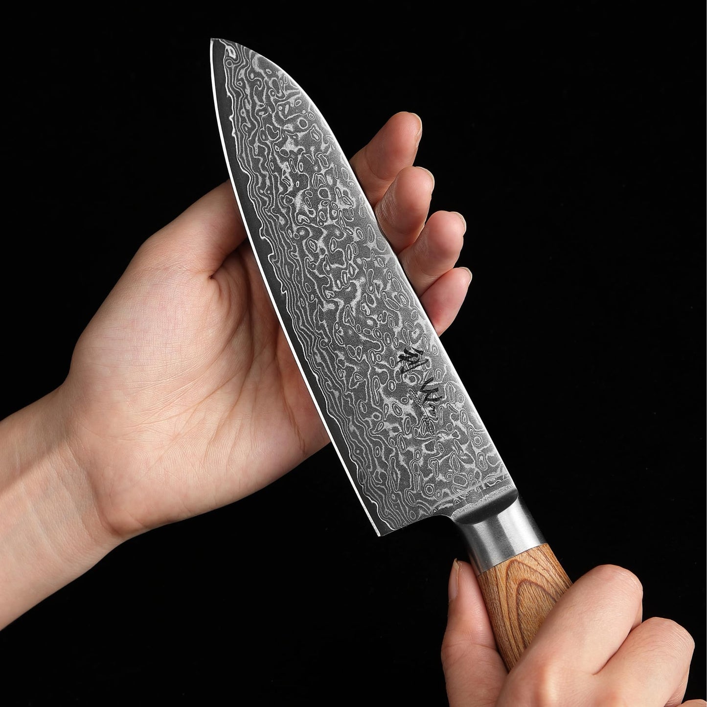 Wakoli EDIB Pro 5-Piece Damascus Knife Set – Professional Chef Knives Set with VG10 Core Blades, 67-Layer Damascus Steel and Ergonomic Pakkawood Handles – Premium Kitchen Knives in Wooden Gift Box