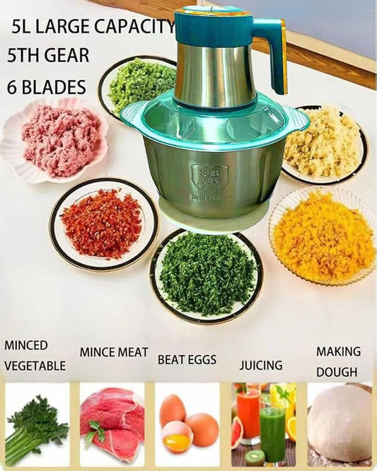 Blender And Food Processor Combo, 500w Electric Chopper Food Chopper, 5-Speed Mode, Suitable home and kitchen of Nut Chopper Garlic Grinder